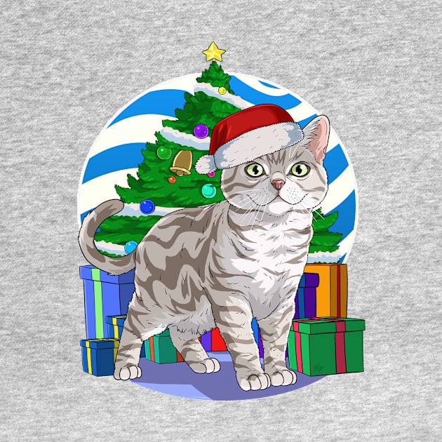 American Shorthair Cat Santa Christmas Gift by Noseking